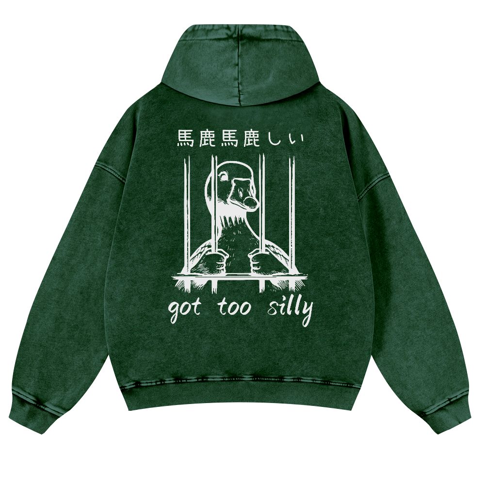 Duck Vintage Washed Cotton Back Art Hoodie