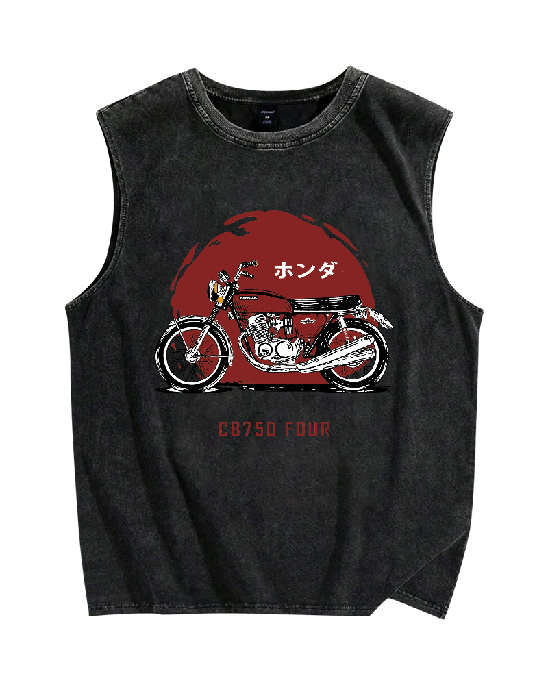 HONDA CB750 FOUR Vintage Distressed Washed Tank Top