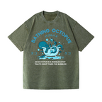 Bubble Bath Octopus Vintage Wash Japanese Design T-Shirt