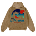 Surf Arrakis Vintage Washed Cotton Back Art Hoodie