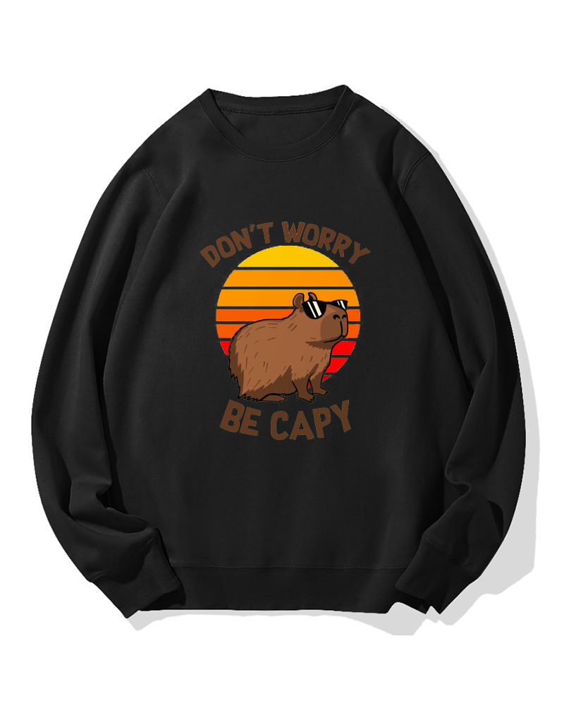 “Don't worry，be capy”Cotton Sweatshirt