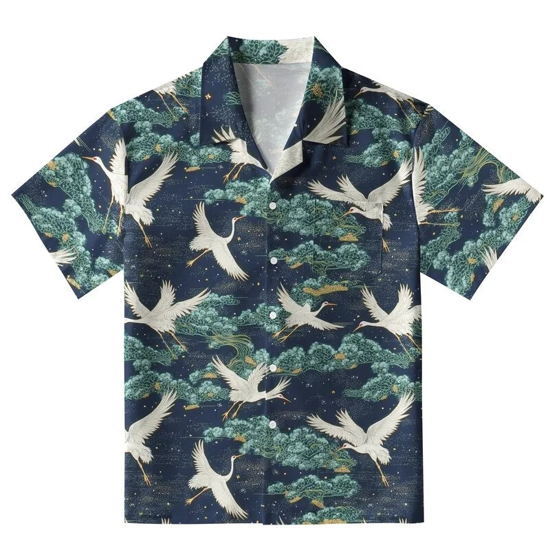 Cranes And Clouds Aloha Hawaiian Shirt