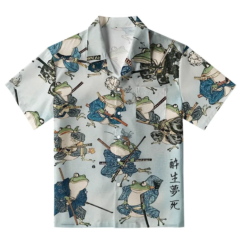 Frog Samurai Aloha Hawaiian Shirt