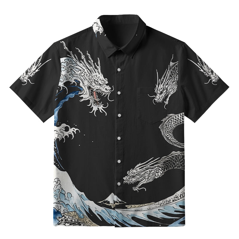 The Great Wave Off Dragon Button-up Shirt