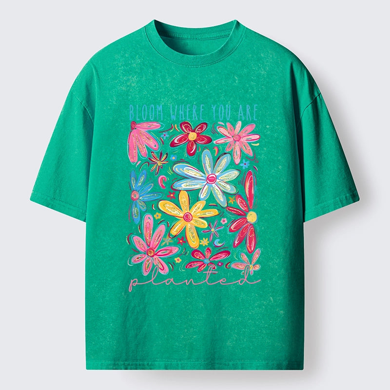 Positive Flower Vibe Washed T-Shirt