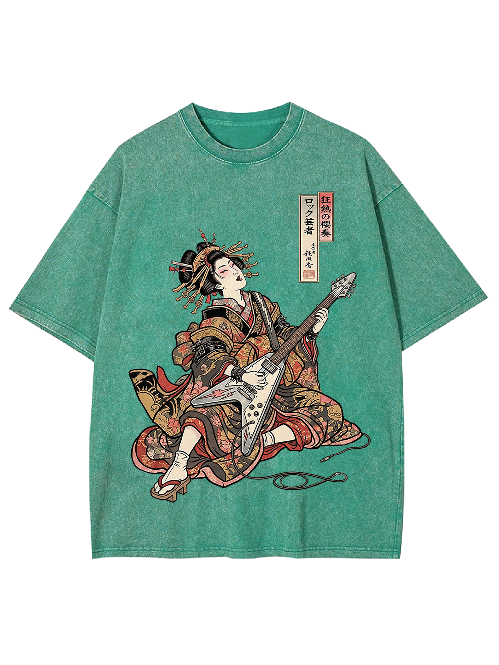 Unisex Geisha Riot Printed Washed Tee