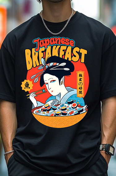 Geisha Fish Sushi Japanese Style Classic Tee