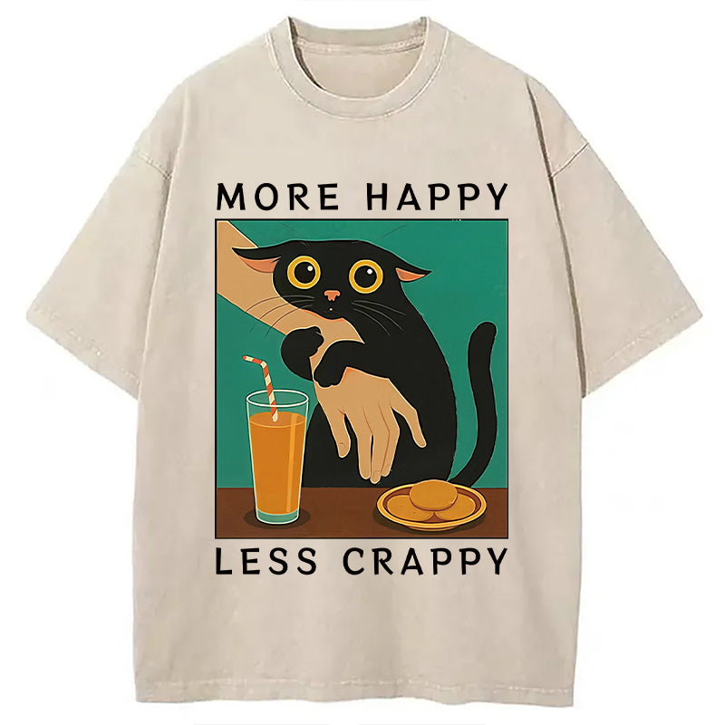 Cat Hugging Person Washed T-Shirt