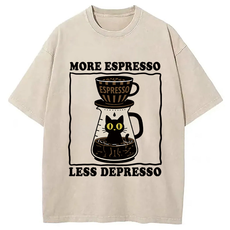 Cats And Coffee Washed T-Shirt