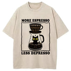 Cats And Coffee Washed T-Shirt
