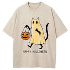 Halloween Cat Soul Washed T-Shirt
