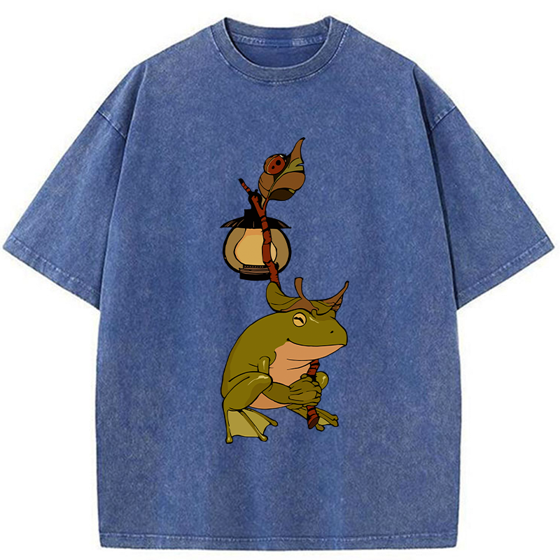 Frog With Lantern Washed T-Shirt