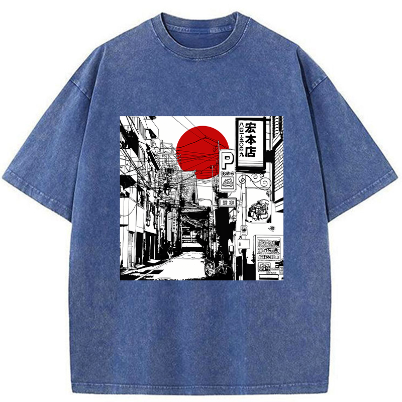 Sunrise On The Street Washed T-Shirt