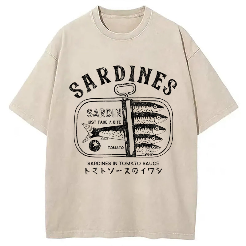 Delicious Canned Sardine Washed T-Shirt