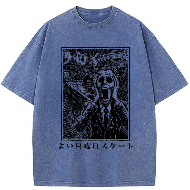 Office Worker The Scream Washed T-Shirt