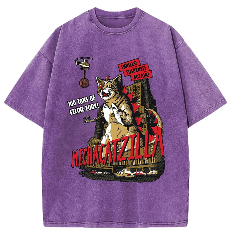 MechaCatzilla Washed T-Shirt