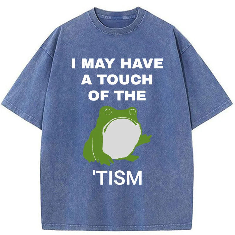 Funny Frog Flipping The Bird Washed T-Shirt