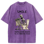 Skeleton Losing Weight Washed T-Shirt