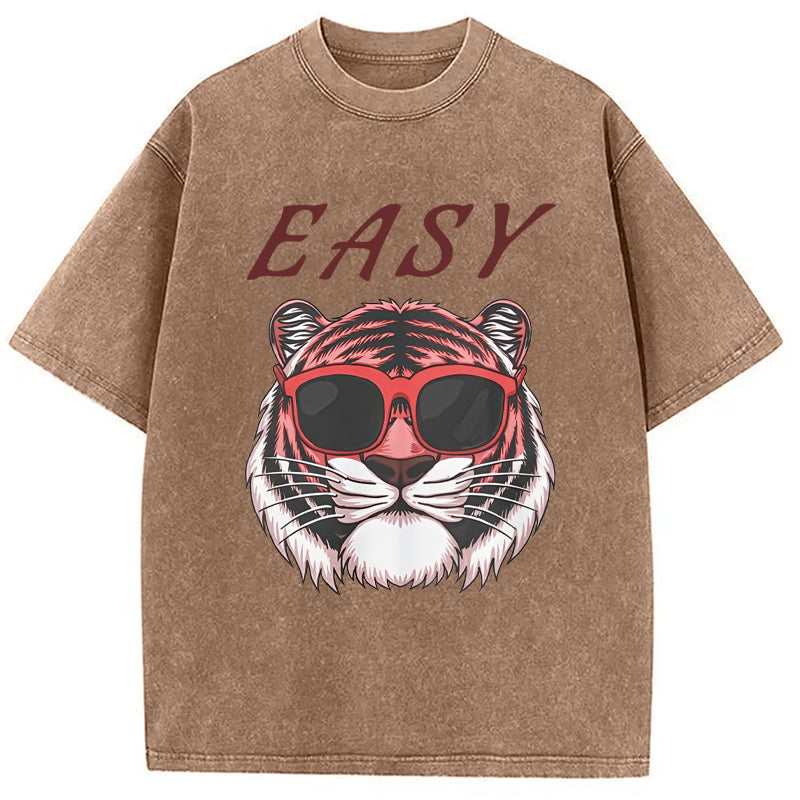 Easy Pink Tiger Washed T-Shirt