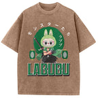 Samurai-Themed Labubu Washed T-Shirt