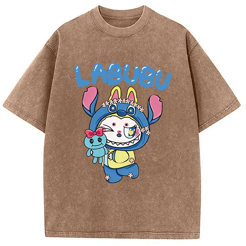 Labubu Cute Bunny Washed T-Shirt