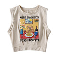 More Spaghetti Less Upsetti Capybara Sleeveless Crop Top