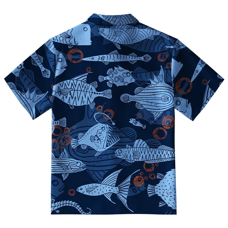 Various Types Of Fish Button-up Shirt