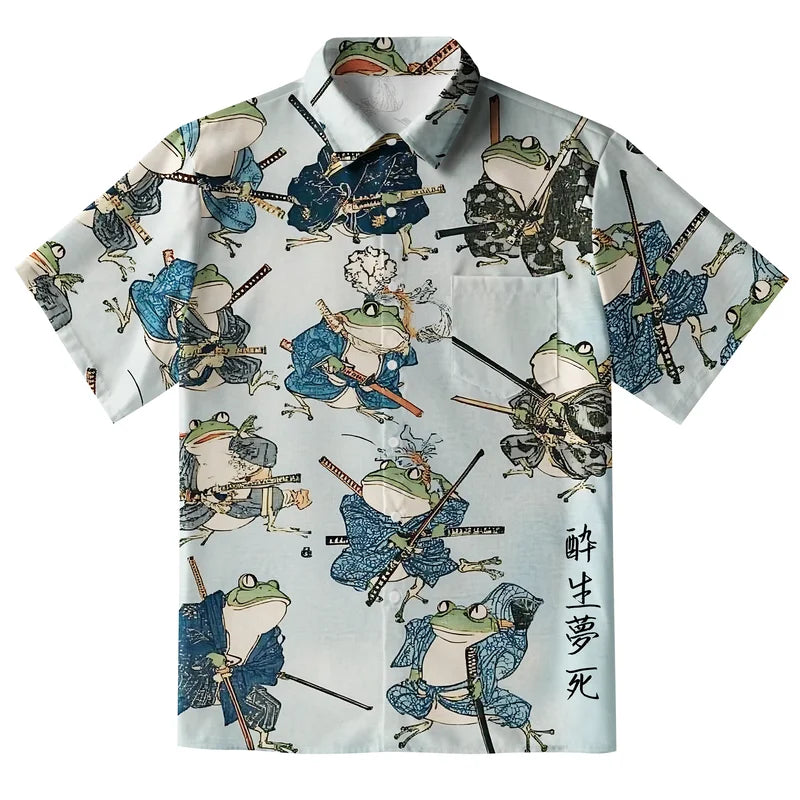 Frog Samurai Button-up Shirt