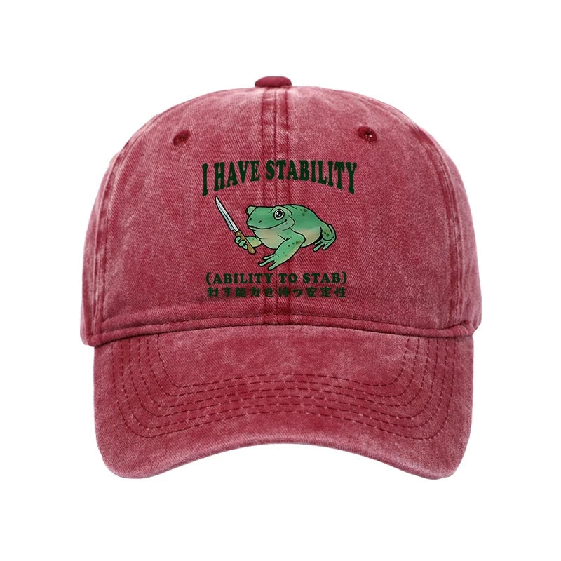Mentally Stable Assassin Frog Washed Cap
