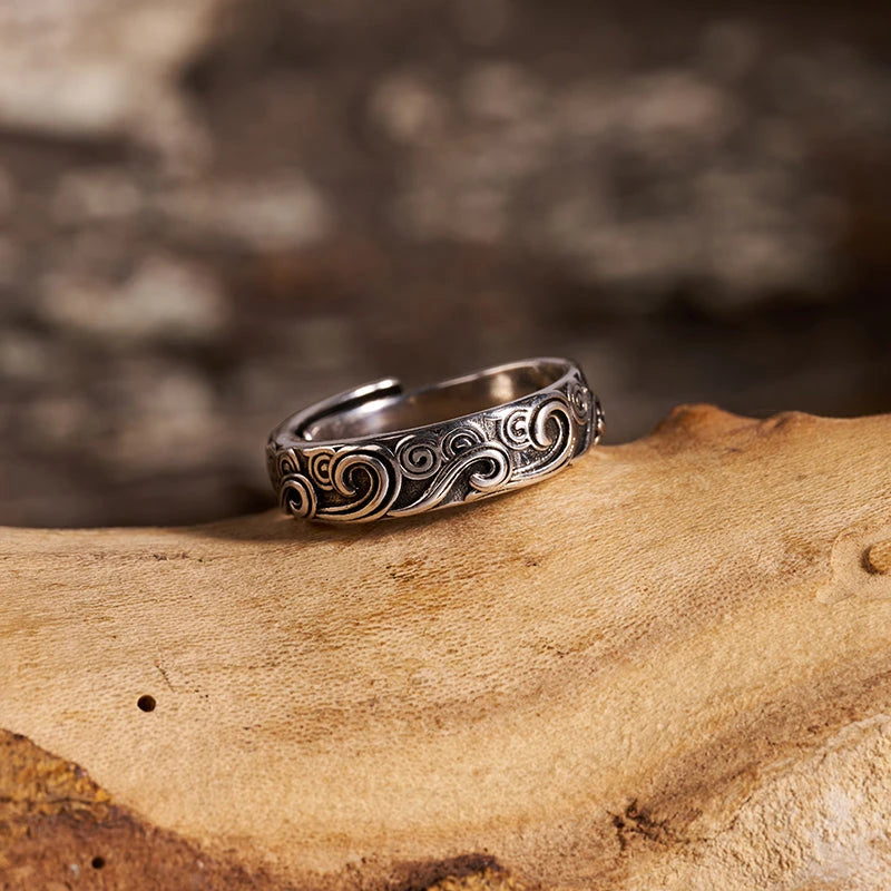 Retro Wave Clouds Ring
