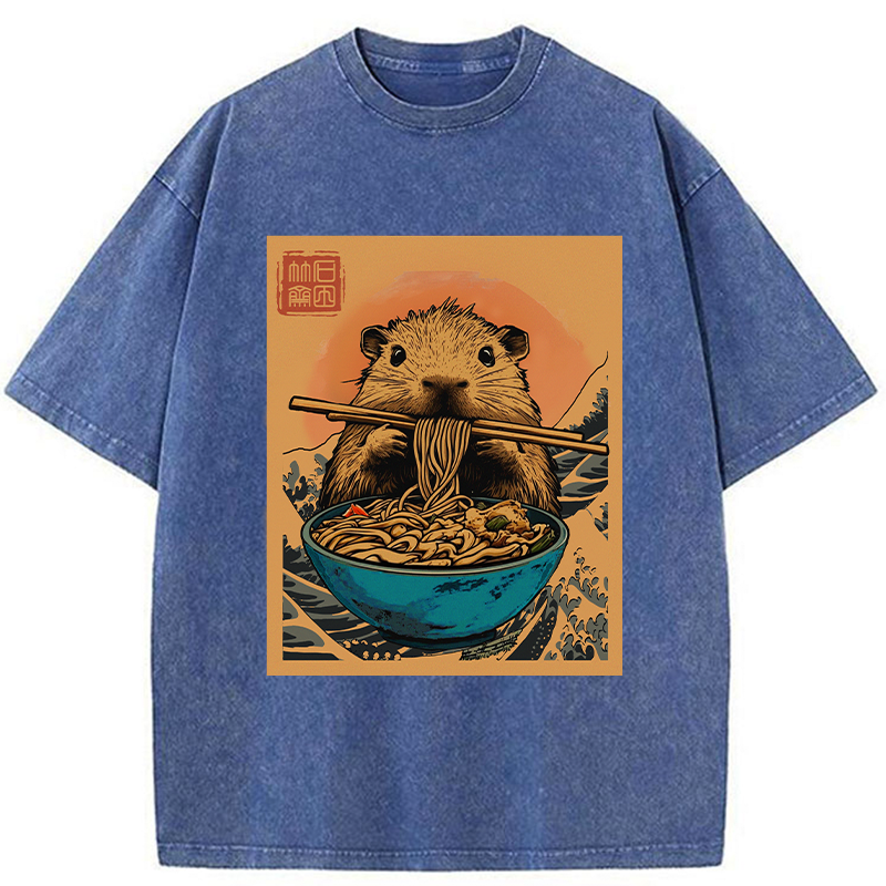 Opossum Eats Ramen Washed T-Shirt