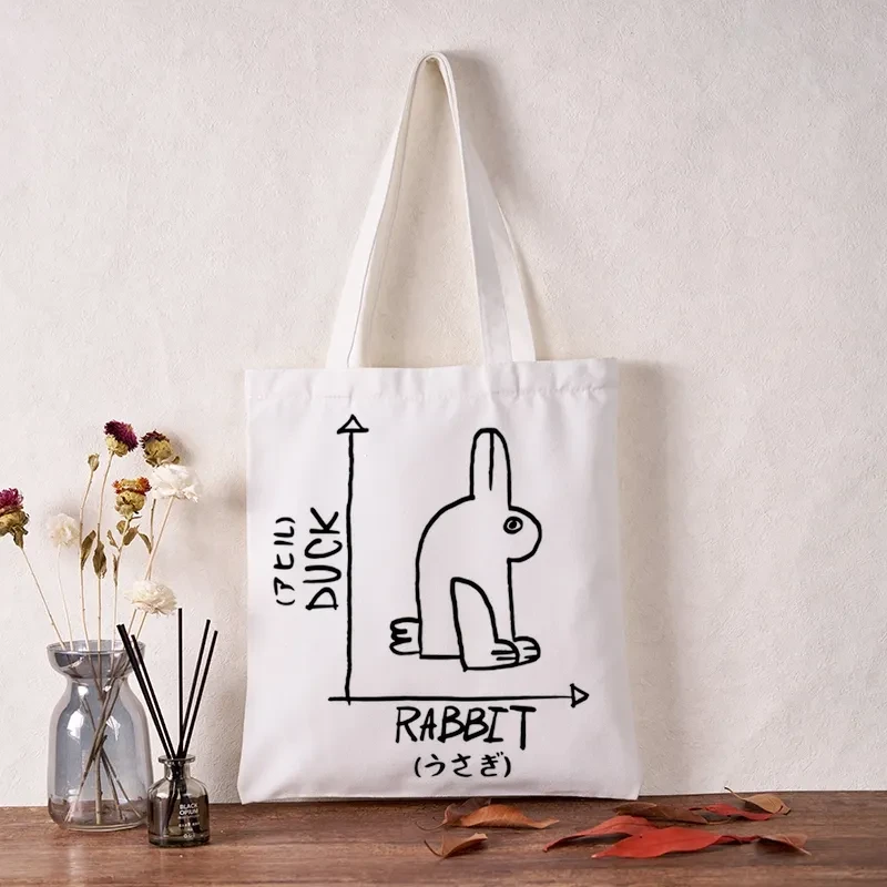 A Rabbit And A Duck Tote Bag