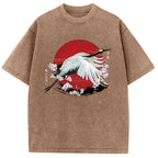 Japanese Crane Tsuru Washed T-Shirt