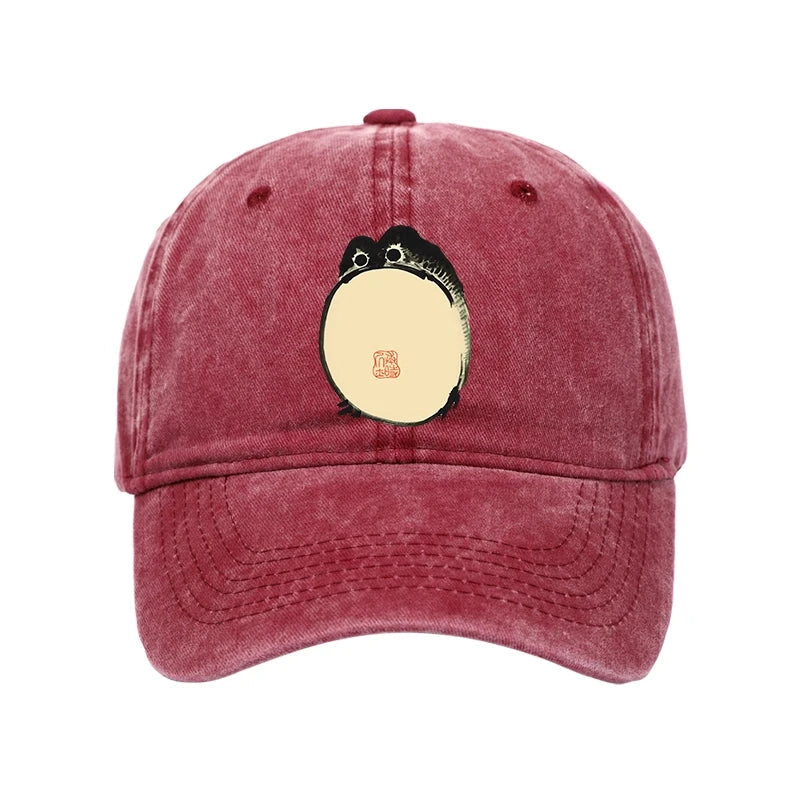 Grumpy Frog Japanese Washed Cap