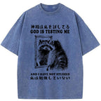 Raccoon Not Studied Washed T-Shirt