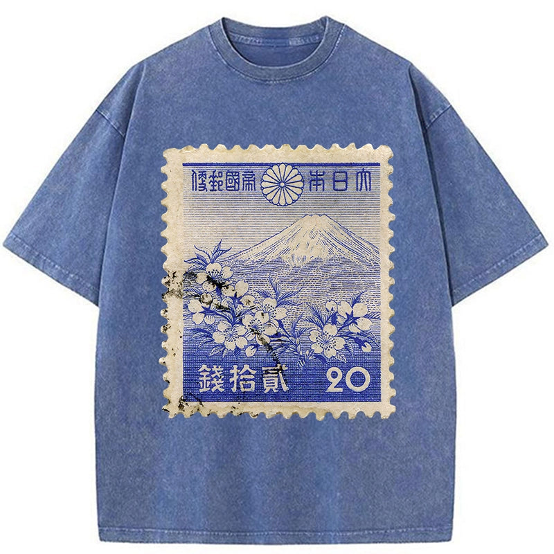 Japan Vintage Stamp Washed T-Shirt