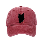 Cat Sharp Gaze Washed Cap