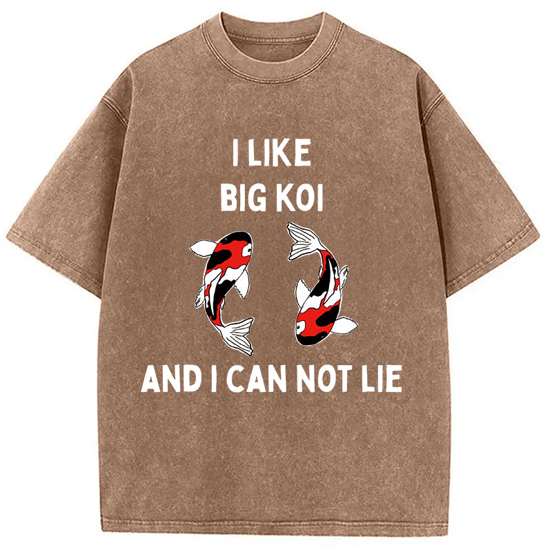Vintage Koi Fish I Like Big Koi Washed T-Shirt
