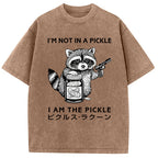 Funny Raccoon Japan Washed T-Shirt