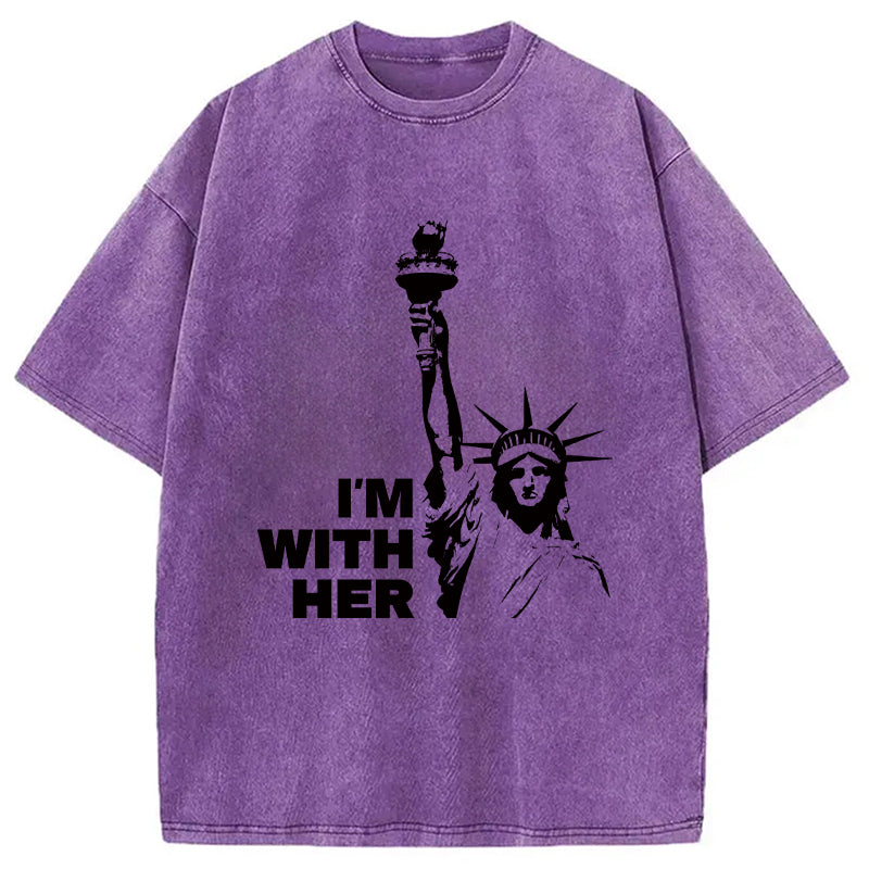 I'm With Her Washed T-Shirt