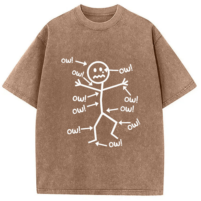 Ow Ow Ow Funny Scream Washed T-Shirt