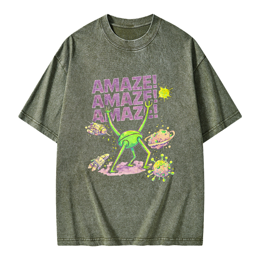 Unisex Amaze Printed Washed Tee