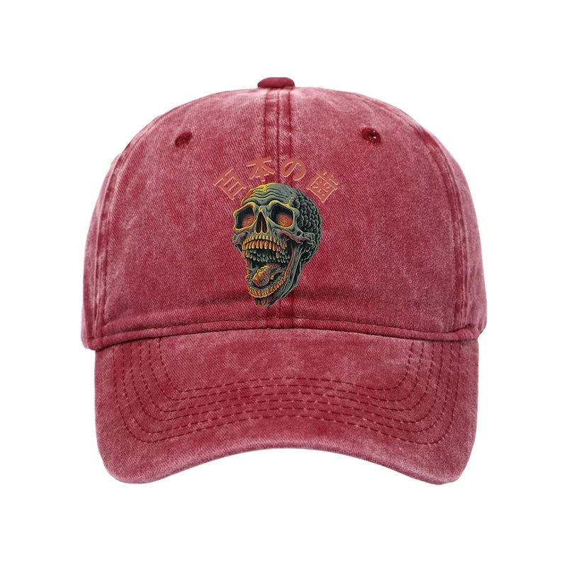Terrifying And Disgusting Skull Washed Cap