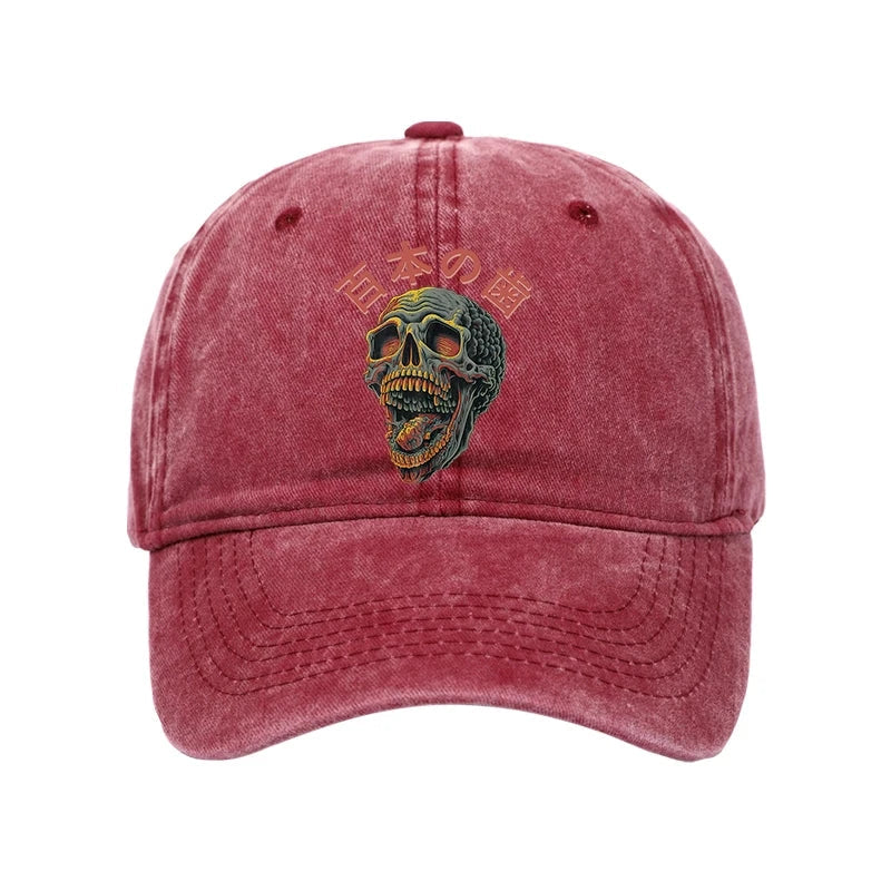 Terrifying And Disgusting Skull Washed Cap