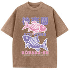 Koi Fish Pond Japanese Washed T-Shirt