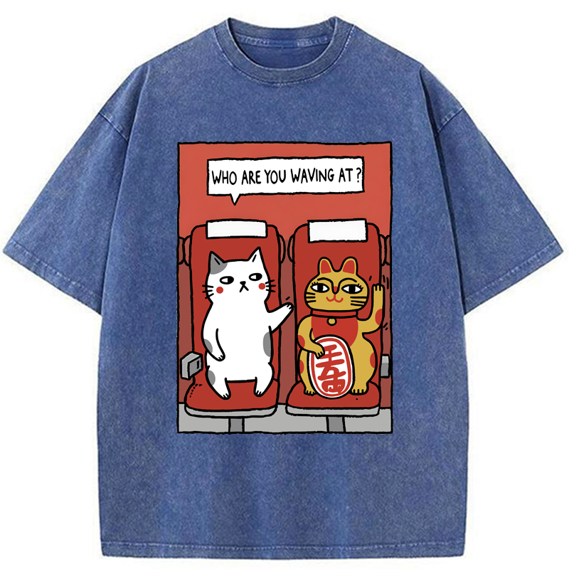 Unisex Who Are You Waving At Washed T-Shirt