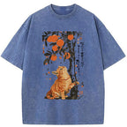 Unisex Orange Cat Wants To Eat Oranges Washed T-Shirt