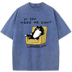 Unisex Unavailable Cat Washed T-Shirt