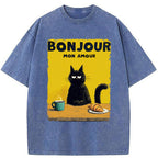 Unisex Bonjour Mon Amour Washed T-Shirt