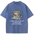 Unisex My Brain Has Crashed Washed T-Shirt
